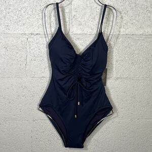 Vince Camuto Womens V-Neck One-Piece 4 Blue